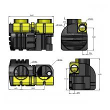 Olie - en benzine afscheider met bypass PSDC 15 DN400 BYPASS 