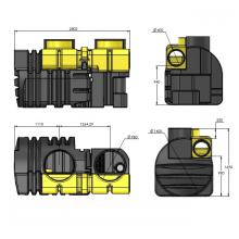 Olie - en benzine afscheider met bypass PSDC 20 DN400 BYPASS 