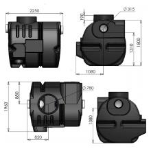 Olie - en benzine afscheider zonder bypass PSDC 30 DN315 