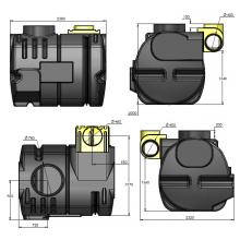 Olie - en benzine afscheider met bypass PSDC 40 DN400 BYPASS 