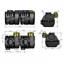 Olie - en benzine afscheider met bypass PSDC 65 DN400 BYPASS 