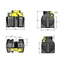 Olie - en benzine afscheider met bypass PSDC 6 DN200 BYPASS 