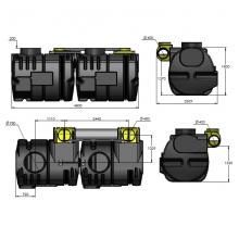 Olie - en benzine afscheider met bypass PSDC 80 DN400 BYPASS 