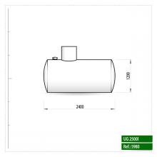 Dubbelwandige mazouttank UG 2500 ondergronds