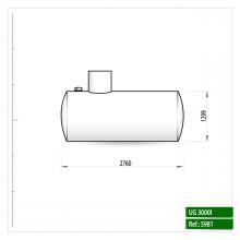 Dubbelwandige mazouttank UG 3000 ondergronds